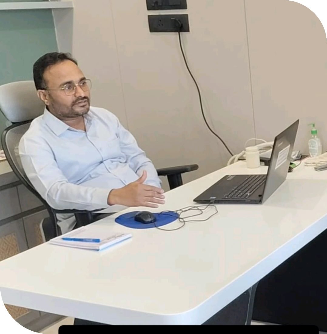Dr. Swapnil Deore at his desk in the Navjeevan clinic